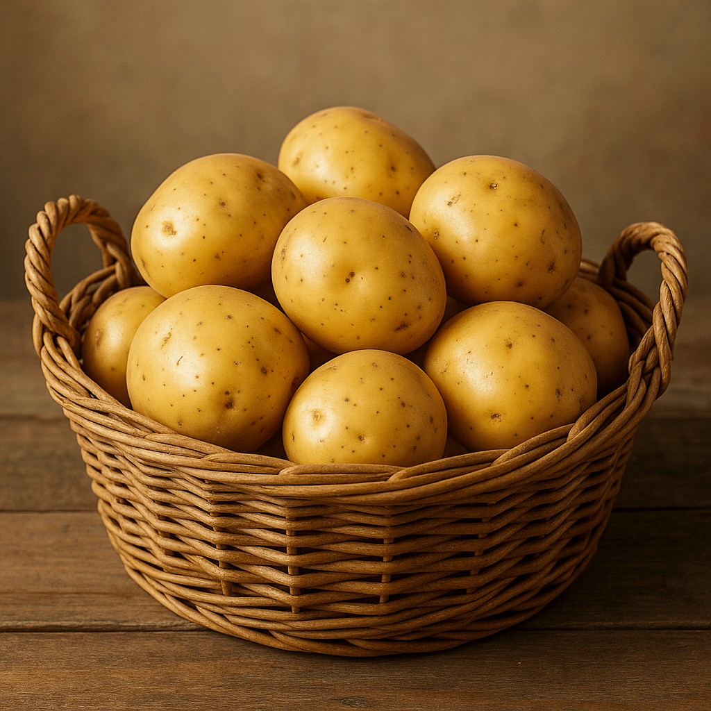a basket of Yukon Gold potatoes